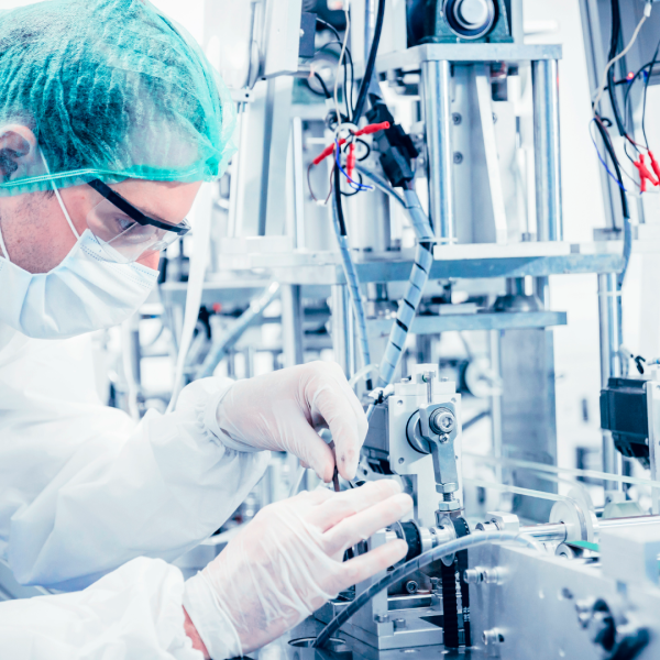 mantenimiento de equipos automatizados. Carga y descarga automática de autoclaves, Líneas inteligentes de clasificación, almacenado y preparación de pedidos de producto farmacéutico. Seroteca automatizada de muestras biológicas.